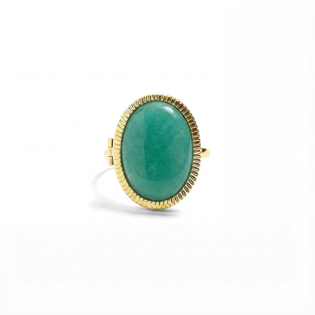 Anillo relicario personalizado con piedras semipreciosas