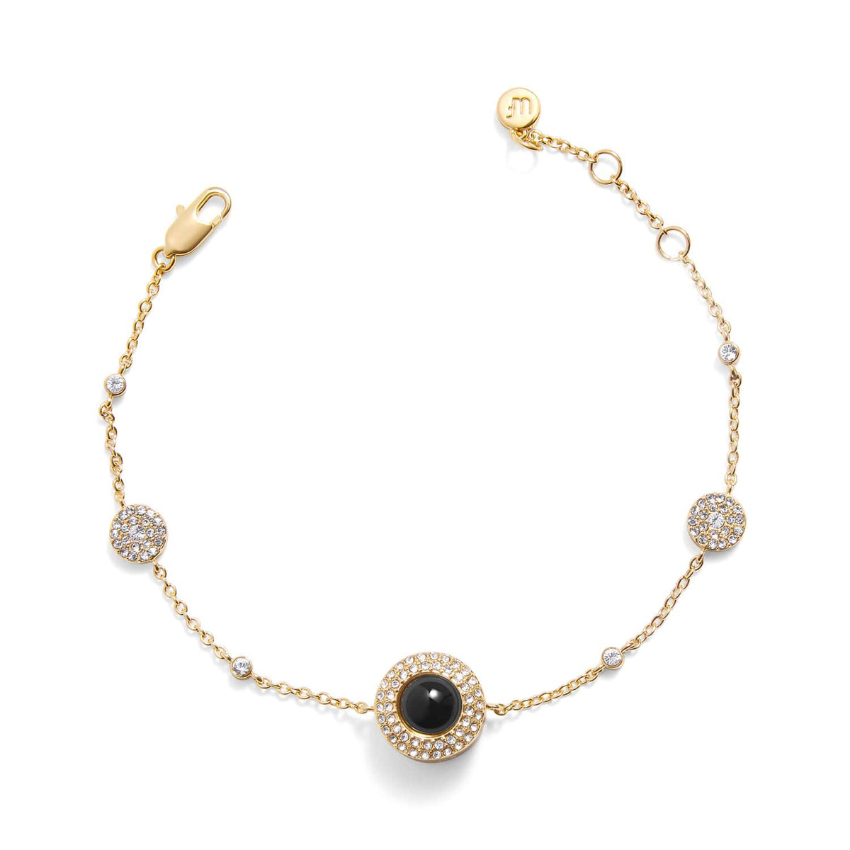 Pulsera personalizada con estación de fotos de círculo pavé