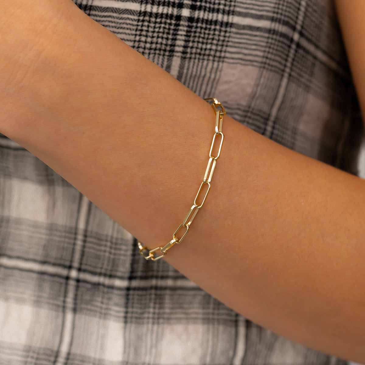 Pulsera de cadena Paperclip con eslabones abiertos