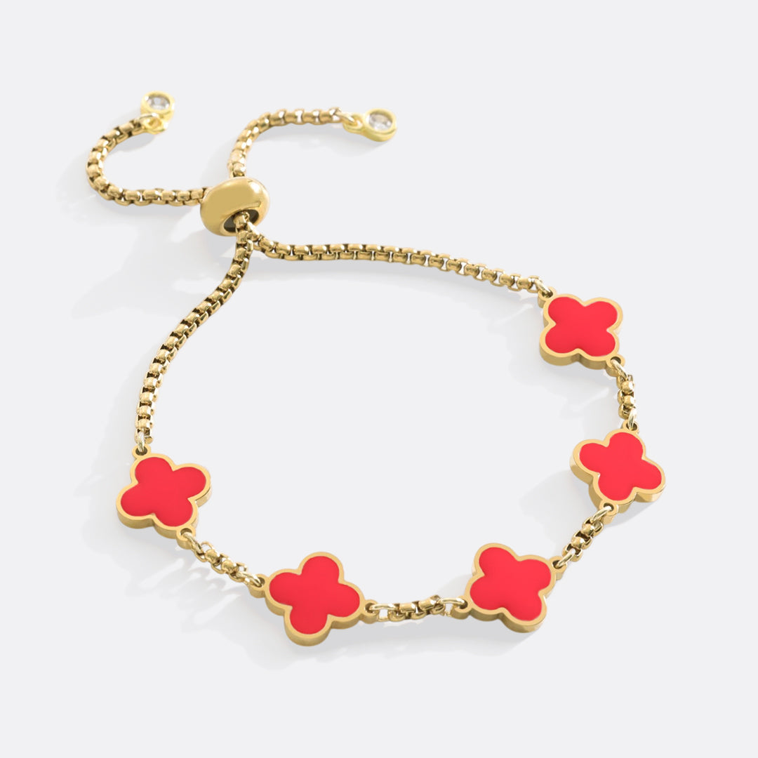 Pulsera esmaltada con trébol de cuatro hojas