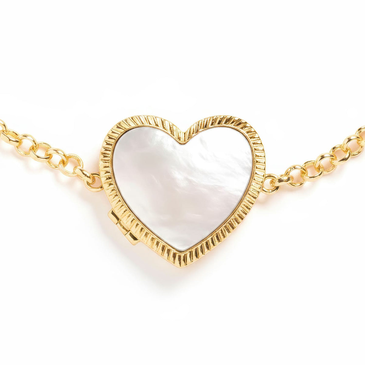 Bracciale reliquiario personalizzato in madreperla