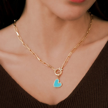 Charm de corazón de piedra natural