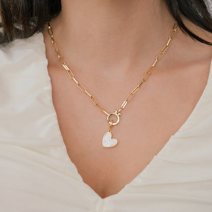 Charm de corazón de piedra natural