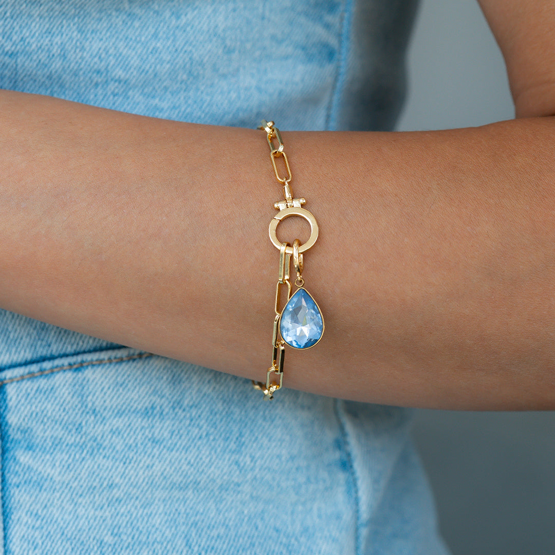 Charm de lágrima con piedra de nacimiento