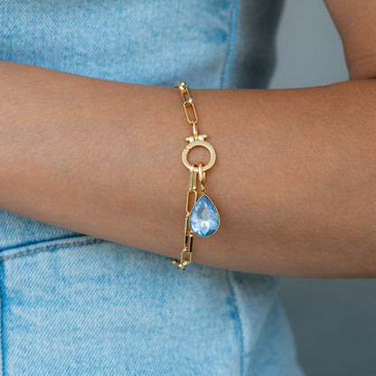 Charm de lágrima con piedra de nacimiento