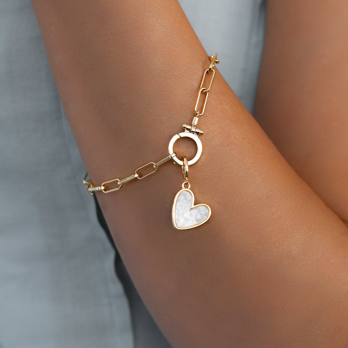 Charm de corazón de piedra natural