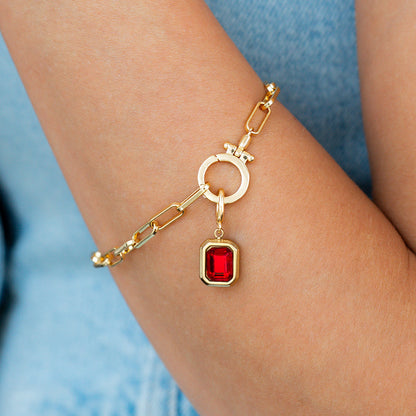 Charm con piedra de nacimiento talla baguette