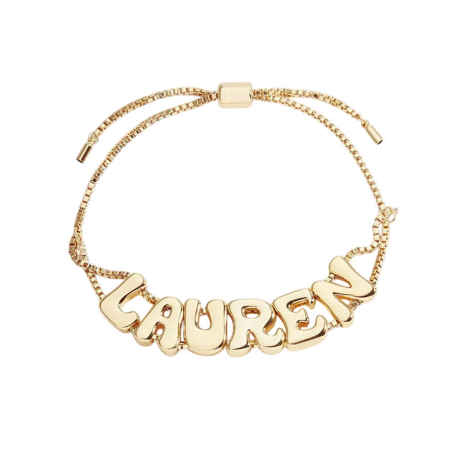 Pulsera con nombre de cadena ajustable Groovy