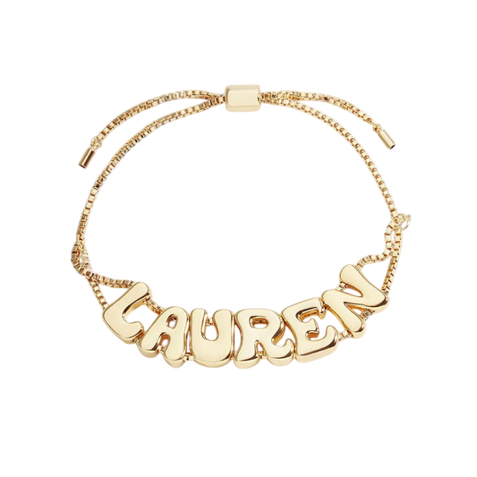 Bracciale con nome a catena regolabile Groovy