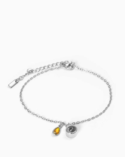 Pulsera deslizante personalizada con piedra de nacimiento