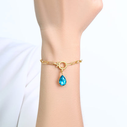 Charm de lágrima con piedra de nacimiento