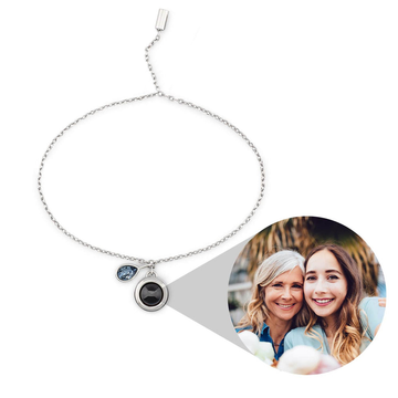 Pulsera deslizante personalizada con piedra de nacimiento