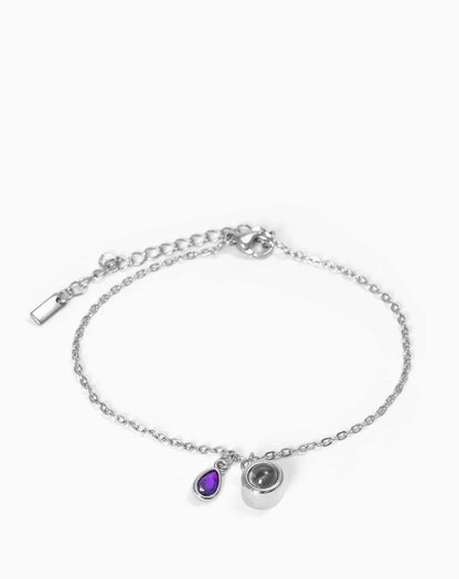 Pulsera deslizante personalizada con piedra de nacimiento