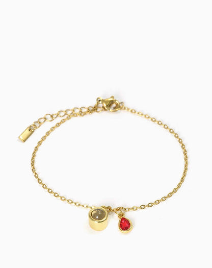 Pulsera deslizante personalizada con piedra de nacimiento