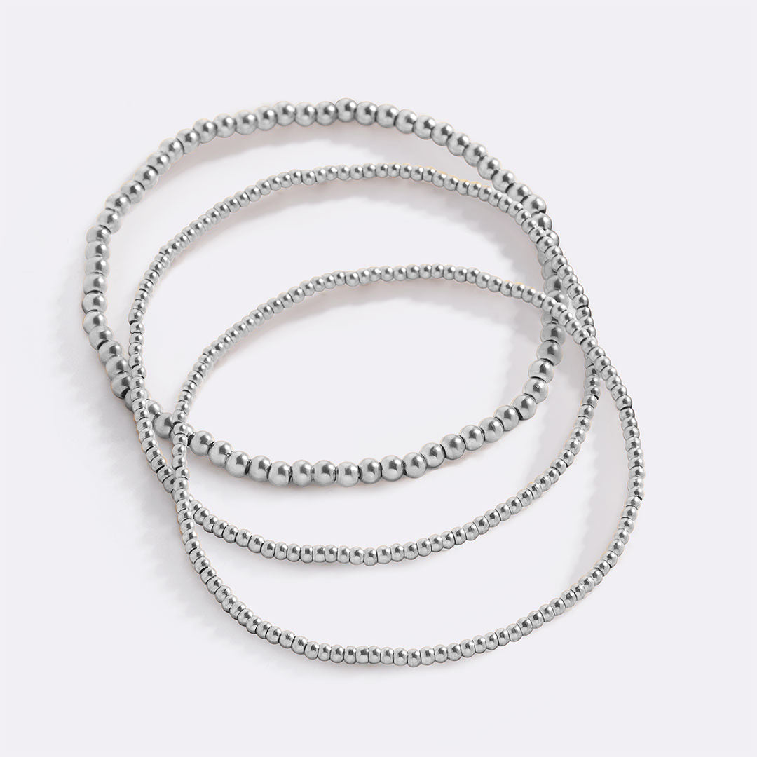Set de pulseras de cuentas clásicas