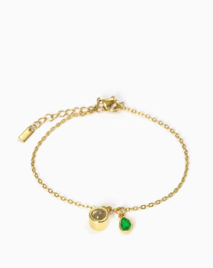 Pulsera deslizante personalizada con piedra de nacimiento