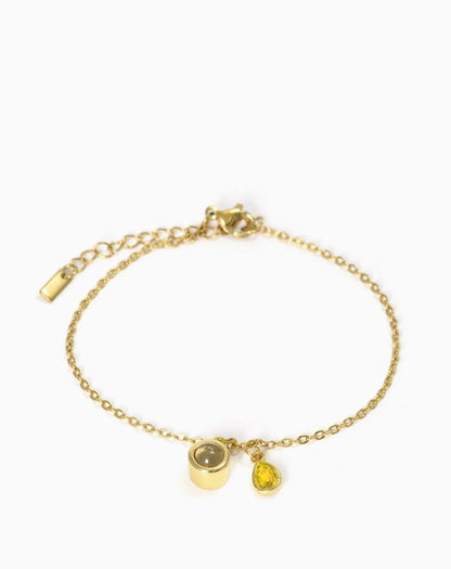 Pulsera deslizante personalizada con piedra de nacimiento