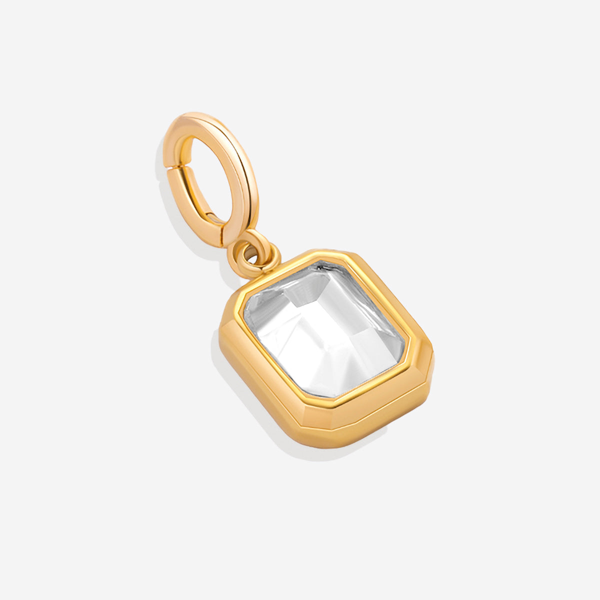Charm con piedra de nacimiento talla baguette