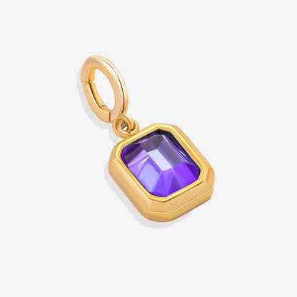 Charm con piedra de nacimiento talla baguette