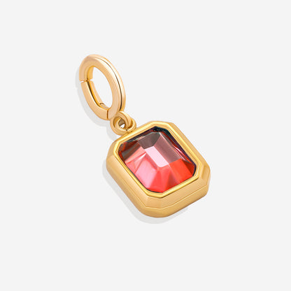 Charm con piedra de nacimiento talla baguette