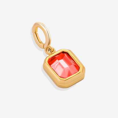 Charm con piedra de nacimiento talla baguette