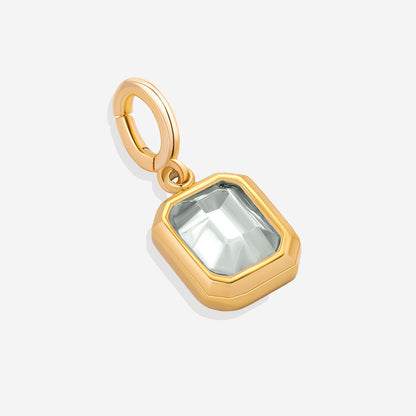 Charm con piedra de nacimiento talla baguette