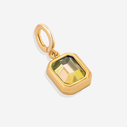 Charm con piedra de nacimiento talla baguette