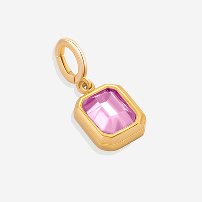 Charm con piedra de nacimiento talla baguette