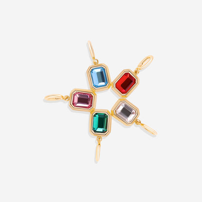 Charm con piedra de nacimiento talla baguette