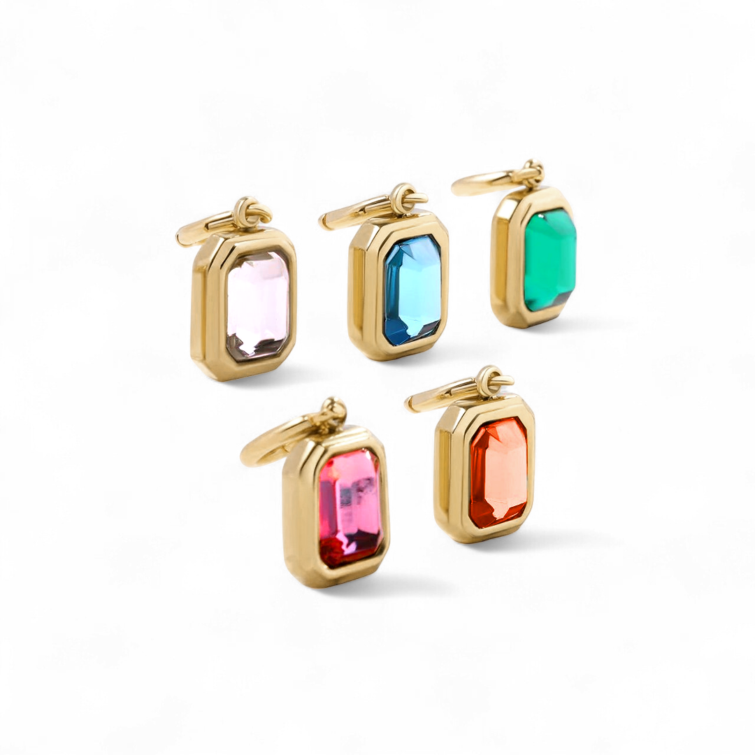 Charm con piedra de nacimiento talla baguette