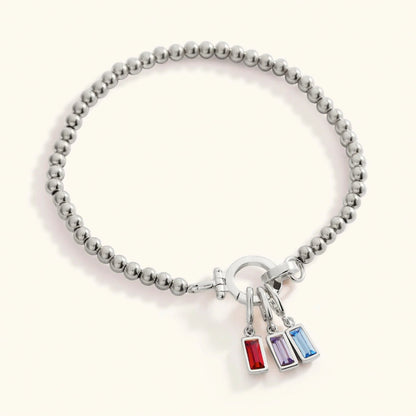 Pulsera de cuentas con piedra de nacimiento