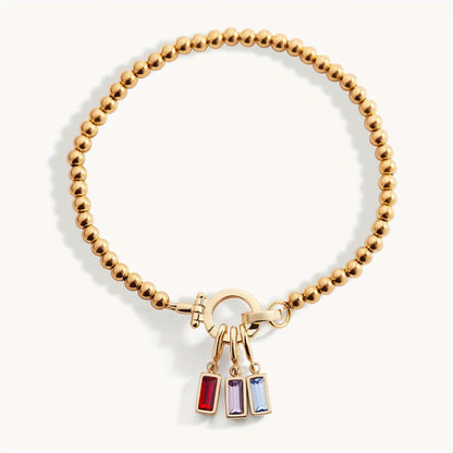 Pulsera de cuentas con piedra de nacimiento