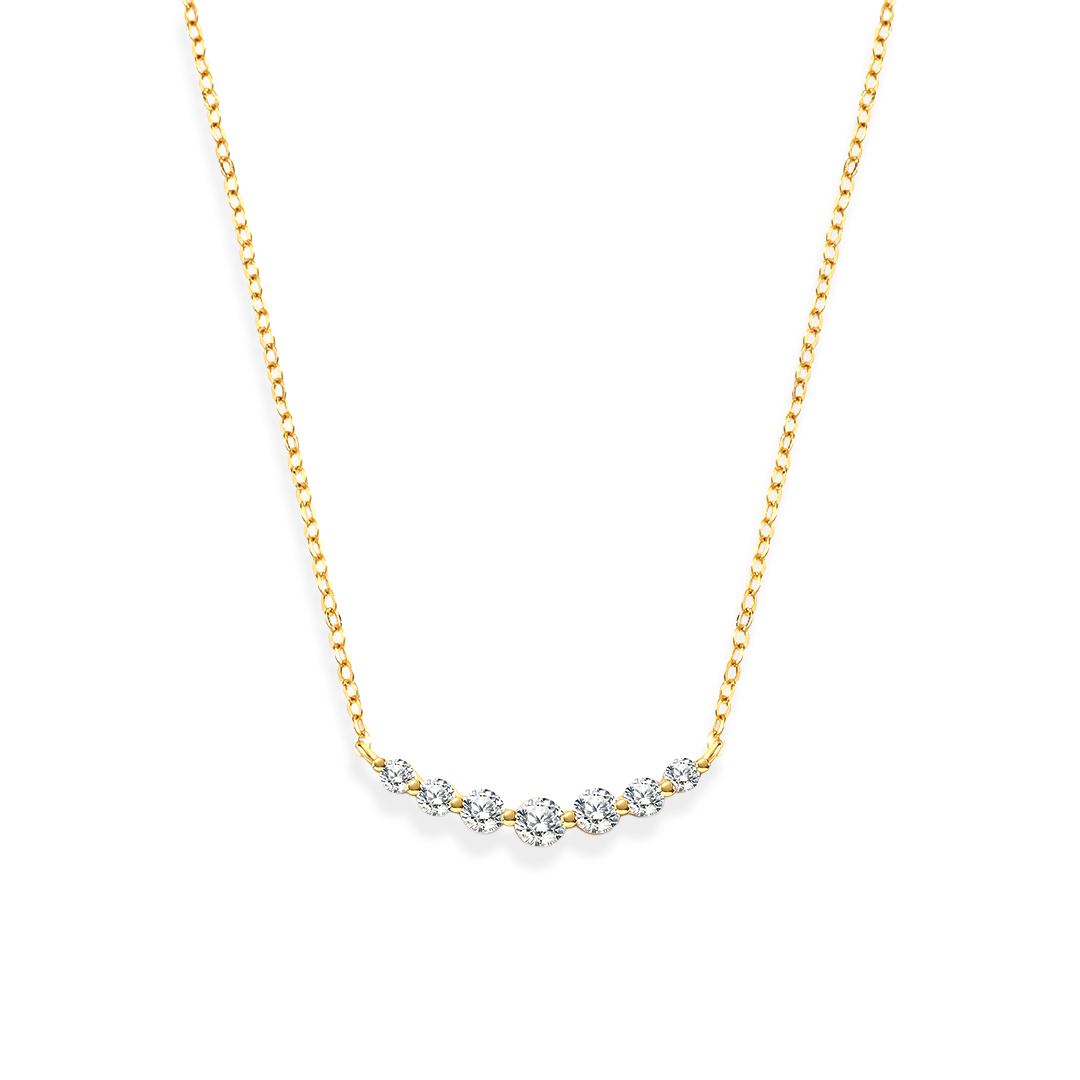 Collar clásico curvo con circonitas