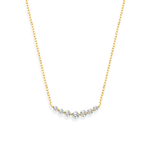 Collar clásico curvo con circonitas
