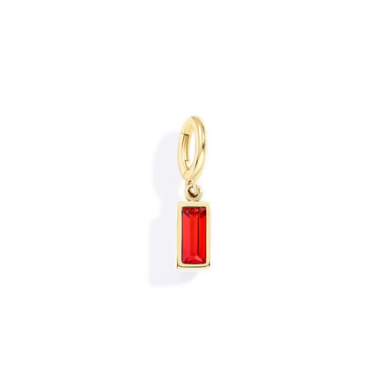 Charm delicado con piedra de nacimiento talla baguette