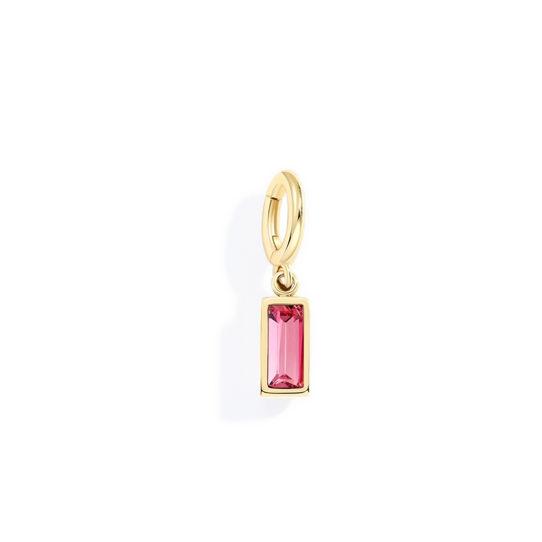 Charm delicado con piedra de nacimiento talla baguette