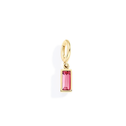 Charm delicado con piedra de nacimiento talla baguette
