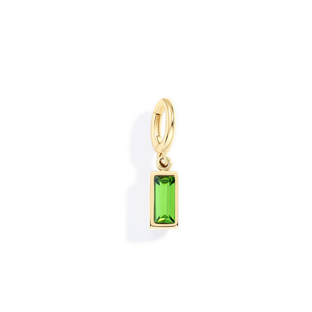 Charm delicado con piedra de nacimiento talla baguette