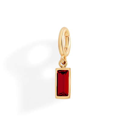 Charm delicado con piedra de nacimiento talla baguette