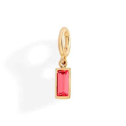 Charm delicado con piedra de nacimiento talla baguette