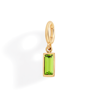 Charm delicado con piedra de nacimiento talla baguette