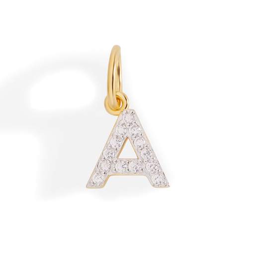 Charm avec initiale et zircones PJULAN