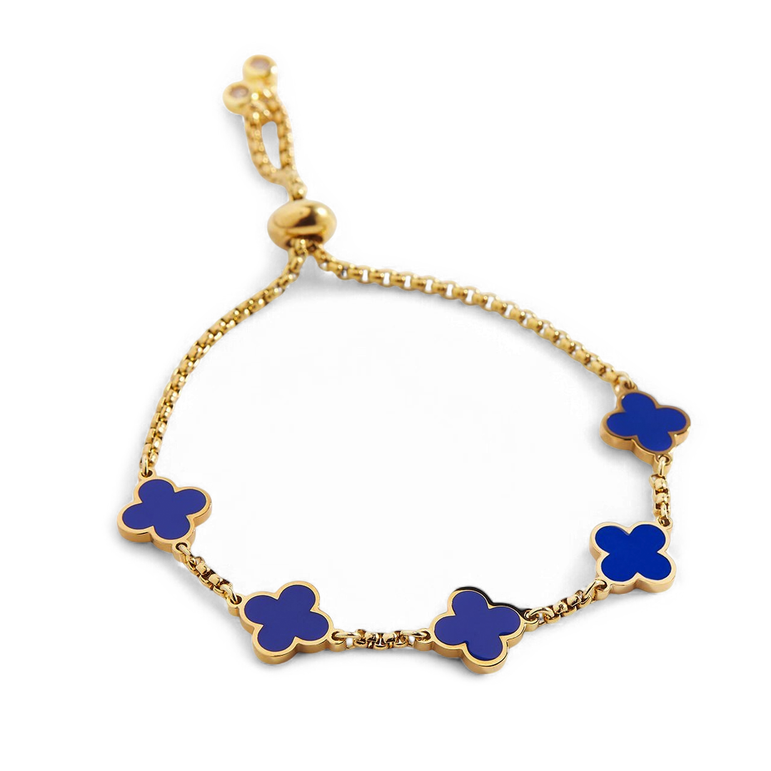 Pulsera esmaltada con trébol de cuatro hojas