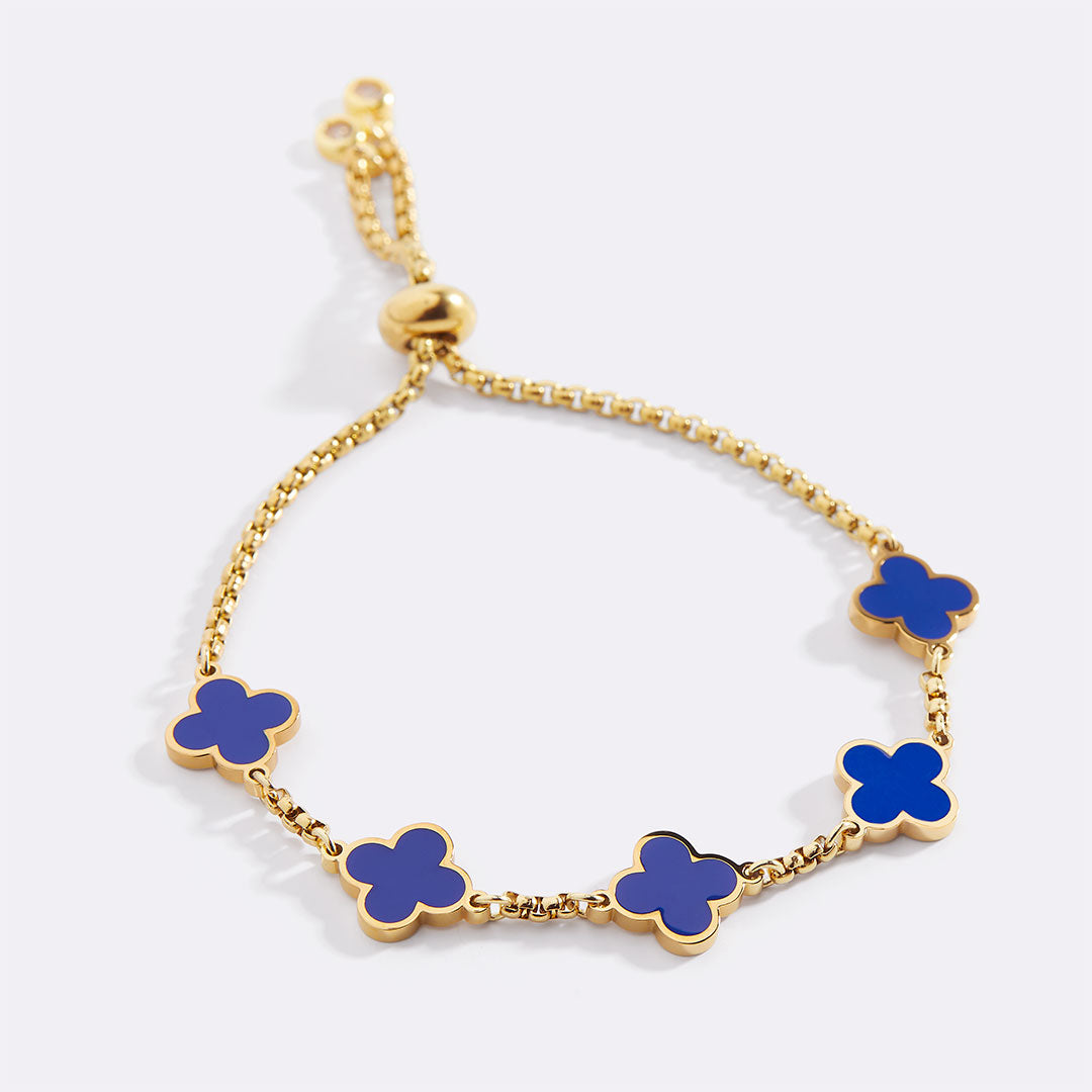 Pulsera esmaltada con trébol de cuatro hojas