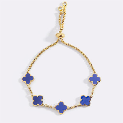 Pulsera esmaltada con trébol de cuatro hojas