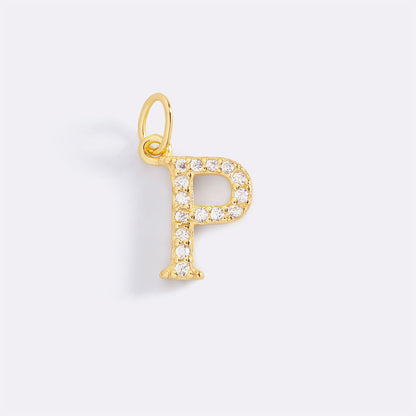 Charm délicat avec initiale pavée