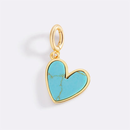 Charm de corazón de piedra natural