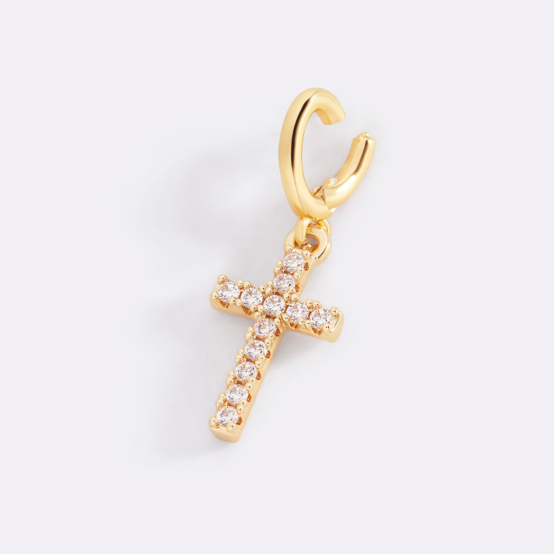 Pendentif croix pavée