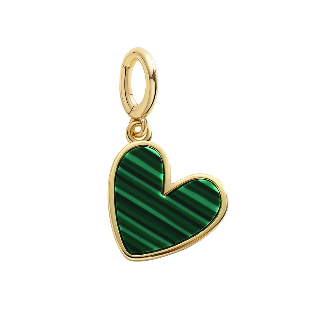 Charm de corazón de piedra natural