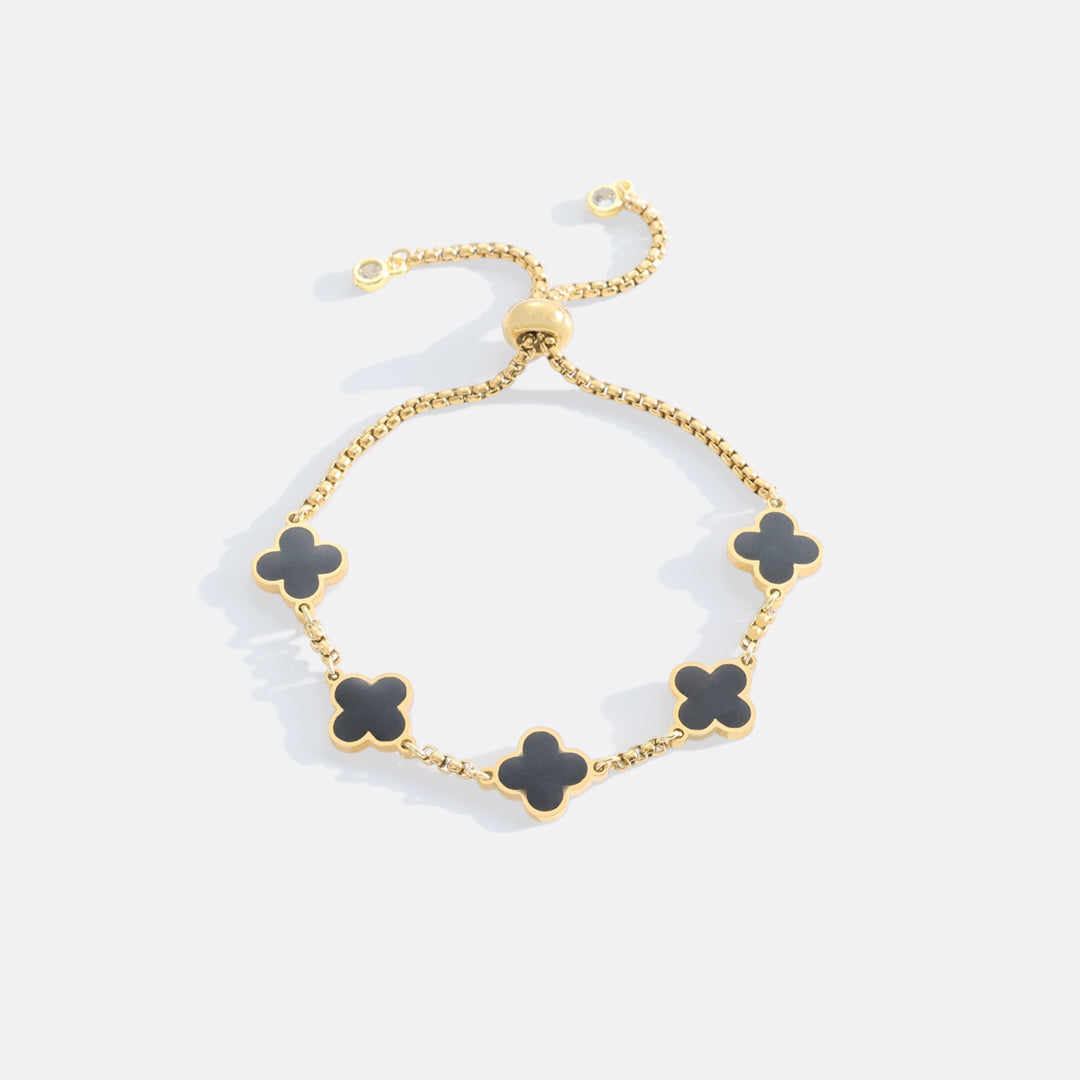 Pulsera esmaltada con trébol de cuatro hojas